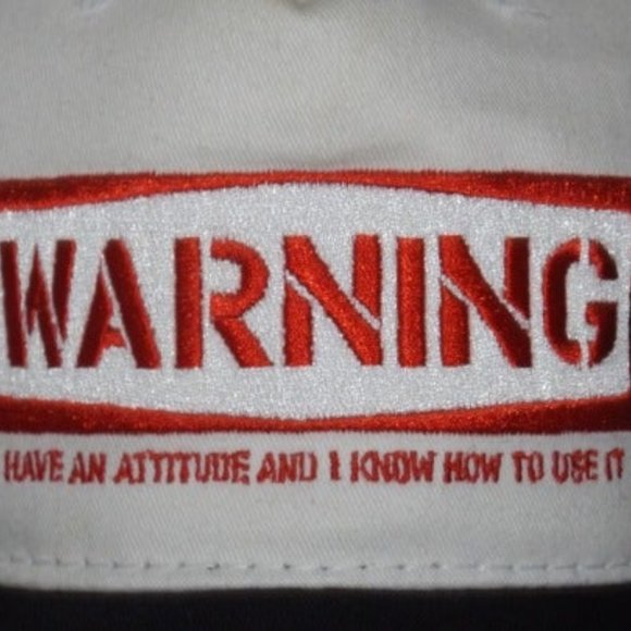 Steve and Barry Headgear Snapback Adjustable "Warning" Cap #0032 - Picture 2 of 7